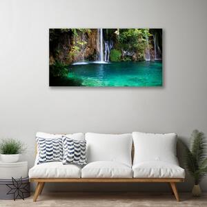 Quadro su tela Lago di cascata naturale 100x50 cm