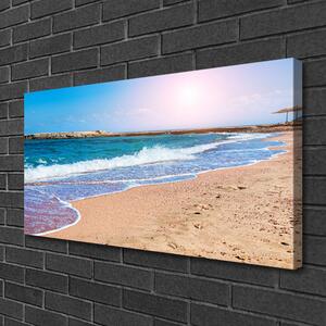 Stampa quadro su tela Paesaggio della spiaggia dell'oceano 100x50 cm