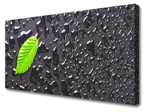 Quadro su tela Gocce di foglie art 100x50 cm
