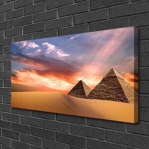 Stampa quadro su tela Piramide Del Deserto Sul Muro 100x50 cm