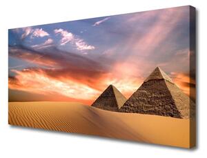 Stampa quadro su tela Piramide Del Deserto Sul Muro 100x50 cm