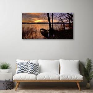 Stampa quadro su tela Paesaggio della barca del mare 100x50 cm