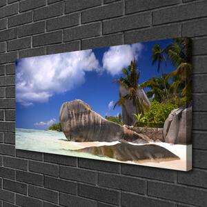 Quadro su tela Paesaggio della spiaggia delle rocce 100x50 cm