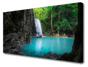 Quadro su tela Lago di cascata naturale 100x50 cm