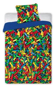 Biancheria da letto per bambini 140x200 cm + 70x90 cm Lego colorato