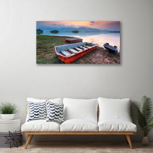 Quadro su tela Paesaggio in barca 125x50 cm