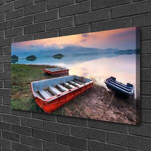 Quadro su tela Paesaggio in barca 100x50 cm