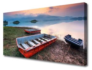 Quadro su tela Paesaggio in barca 125x50 cm