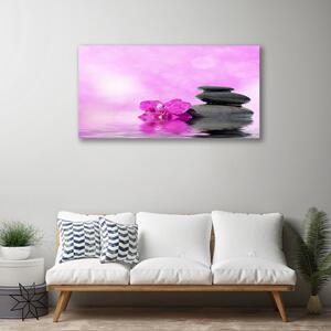 Quadro su tela Fiore d'arte rosa 100x50 cm