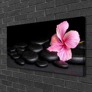 Quadro su tela Fiore di pietre nere 100x50 cm
