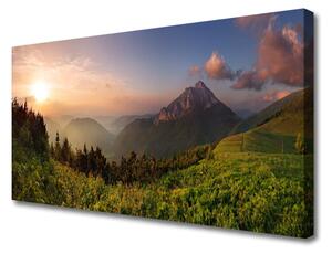 Quadro su tela Montagna della foresta della natura 125x50 cm