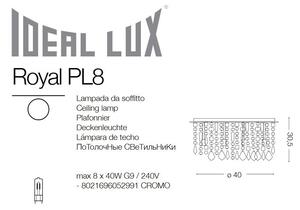 ROYAL PL8, Plafoniera, Ideal Lux