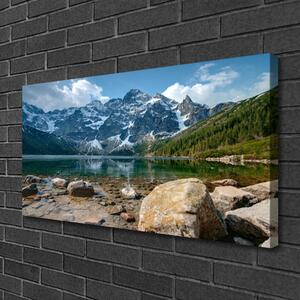 Quadro su tela Paesaggio del lago di montagna 100x50 cm