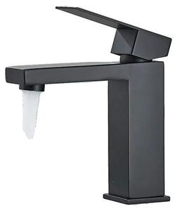 Miscelatore per lavabo, da montare a parete, con acqua calda e fredda, colore nero