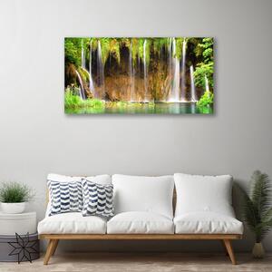 Stampa quadro su tela Cascata della natura 100x50 cm