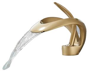 Miscelatore per lavabo, materiale: ottone, monocomando, finitura oro, ottone