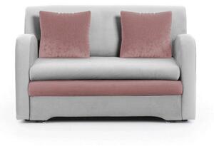 Divano rosa/grigio chiaro allungabile e rivestimento in velluto 130 cm Ario – ELTAP