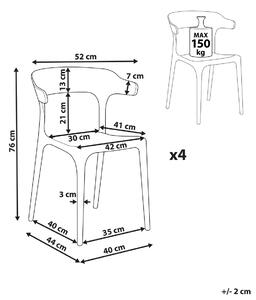 Set di 4 sedie polipropilene resistente colore grigio per interno ed esterno stile moderno Beliani
