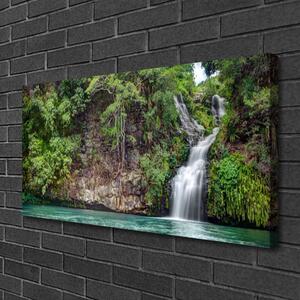 Stampa quadro su tela Cascata Rock Nature 100x50 cm