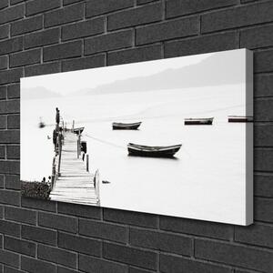 Stampa quadro su tela Architettura del ponte della barca 100x50 cm