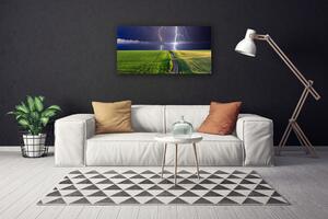 Quadro su tela Paesaggio del campo di fulmini 125x50 cm