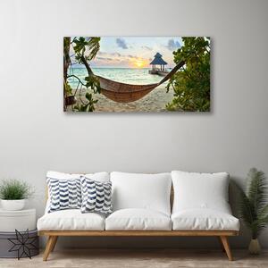 Quadro su tela Amaca da spiaggia mare paesaggio 100x50 cm