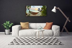 Quadro su tela Amaca da spiaggia mare paesaggio 100x50 cm