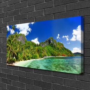 Quadro su tela Paesaggio di montagna della spiaggia 100x50 cm