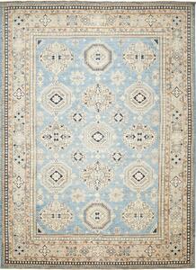 Kazak Fine Pakistan Cornice Blu Cielo Crema Beige Blu Scuro Marrone 249x340 Cm