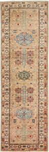 Kazak Fine Pakistan Cornice Sabbia Beige Blu Cielo Rosso Mattone Verde Acqua Marrone Scuro Crema Arancio 81x256 Cm