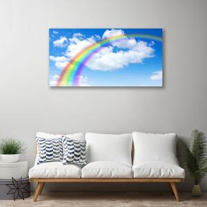 Quadro stampa su tela Arcobaleno Cielo Nuvole Natura 100x50 cm