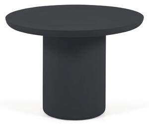 Tavolo da esterno Taimi rotondo in cemento con finitura nera Ø 110 cm