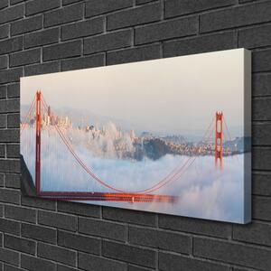 Foto quadro su tela Nuvole di architettura del ponte 100x50 cm