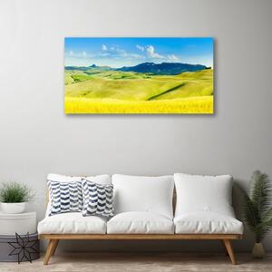 Quadro su tela Paesaggio delle montagne del villaggio 100x50 cm