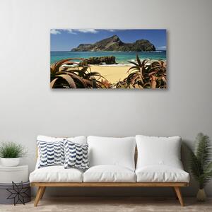 Quadro su tela Paesaggio della roccia del mare della spiaggia 100x50 cm