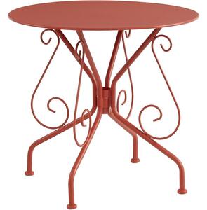 Tavolo da giardino in metallo effetto ferro battuto colore Terracotta - GUERMANTES