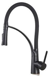 Miscelatore da cucina, erogatore estraibile, design monocomando, colore nero