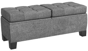 HOMCOM Cassapanca Contenitore in Tessuto con Imbottitura Trapuntata e Cerniera, per Fondoletto e ingresso, 116x41x47cm, Grigio|Aosom Italy