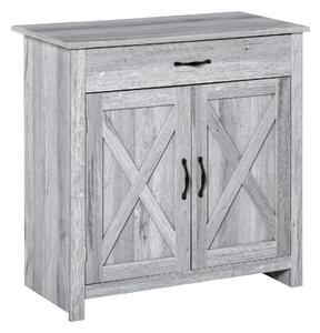 HOMCOM Credenza Cucina Country con Armadietto a 2 Ante e Cassetto, 80x39.7x80cm, Grigio|Aosom