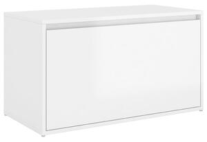 Panca da Ingresso 80x40x45 cm Bianco Lucido Legno Multistrato