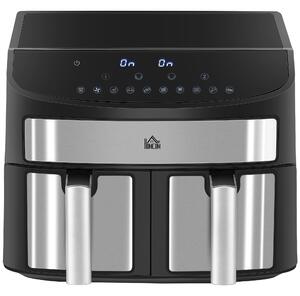 HOMCOM Friggitrice ad Aria 8L con Timer e Temperatura Regolabile, in Acciaio e Plastica, 38.8L x 36.3x31.1 cm, Nero|Aosom