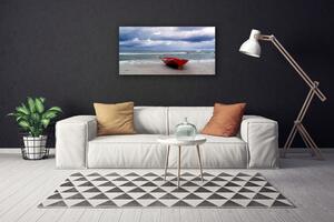 Quadro su tela Barca, Spiaggia, Mare, Paesaggio 100x50 cm