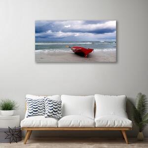 Quadro su tela Barca, Spiaggia, Mare, Paesaggio 100x50 cm