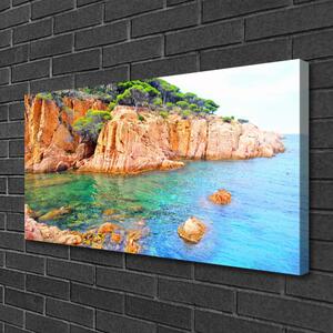 Quadro su tela Paesaggio marino di rocce 100x50 cm
