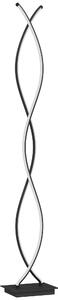 HOMCOM Lampada da Terra LED a Doppia Spirale, Lampada da Salotto con Luminosità Regolabile, Interruttore a Pedale, Nero | Aosom Italy
