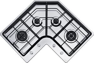 Franke Piano Cottura Angolare 4 Fuochi a Gas da Incasso 81x81 cm (1 Bruciatore Tripla Corona) colore Inox - 106.0204.367