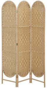 HOMCOM Paravento da Interni Pieghevole a 3 Pannelli, 120x170 cm, Stile Bohemien in Carta e Legno di Pino, Color Legno | Aosom Italy