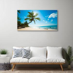 Stampa quadro su tela Paesaggio della spiaggia della palma 100x50 cm