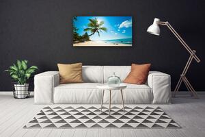 Stampa quadro su tela Paesaggio della spiaggia della palma 100x50 cm