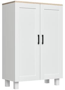HOMCOM Credenza stile nordico con 2 ante, ripiano regolabile e base rialzata, 60x30x90 cm, bianco | Aosom Italy